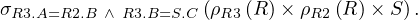 σR3.A=R2.B ∧ R3.B=S.C (ρR3(R) ×ρR2 (R)× S).
